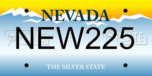 NEW225 Nevada License Plate