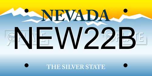 NEW22B Nevada License Plate