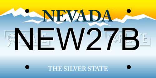 NEW27B Nevada License Plate
