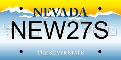 NEW27S Nevada License Plate