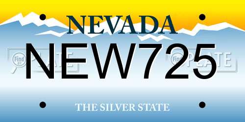 NEW725 Nevada License Plate