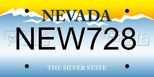 NEW728 Nevada License Plate