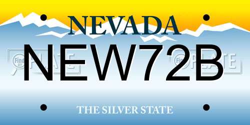 NEW72B Nevada License Plate