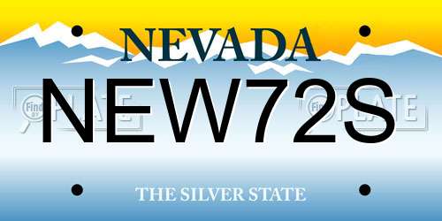NEW72S Nevada License Plate