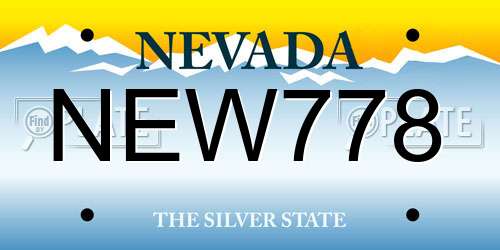 NEW778 Nevada License Plate