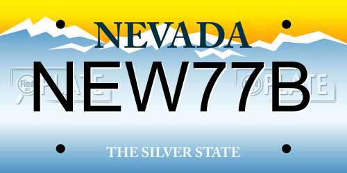 NEW77B Nevada License Plate