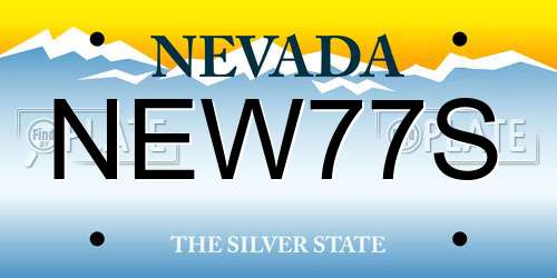 NEW77S Nevada License Plate
