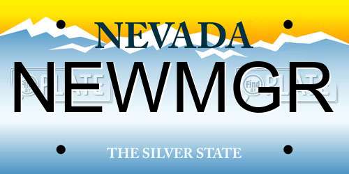NEWMGR Nevada License Plate