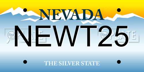 NEWT25 Nevada License Plate