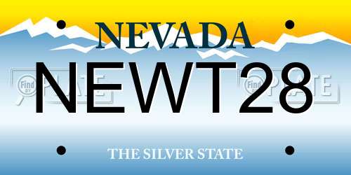 NEWT28 Nevada License Plate