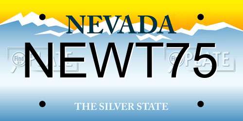 NEWT75 Nevada License Plate