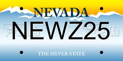 NEWZ25 Nevada License Plate