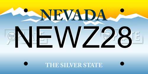 NEWZ28 Nevada License Plate