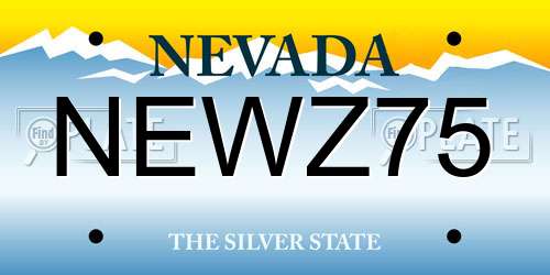 NEWZ75 Nevada License Plate