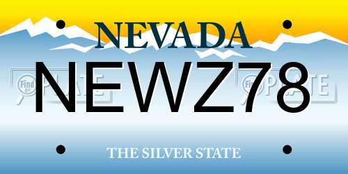 NEWZ78 Nevada License Plate