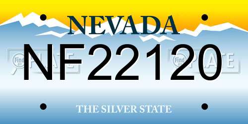 NF22120 Nevada License Plate