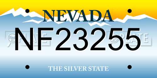 NF23255 Nevada License Plate