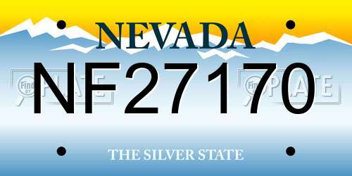 NF27170 Nevada License Plate