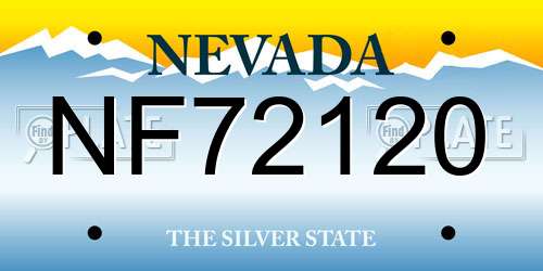 NF72120 Nevada License Plate