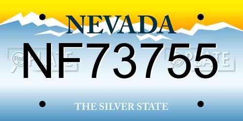 NF73755 Nevada License Plate