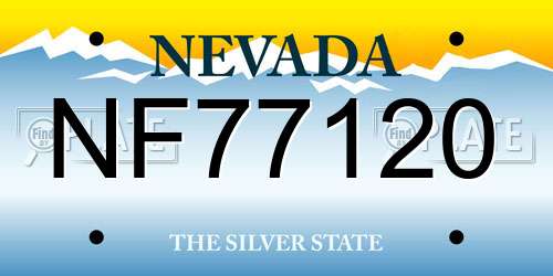 NF77120 Nevada License Plate