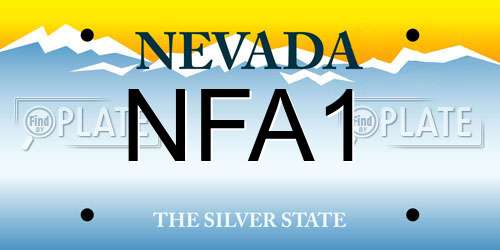 NFA1 Nevada License Plate