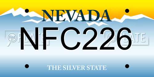NFC226 Nevada License Plate