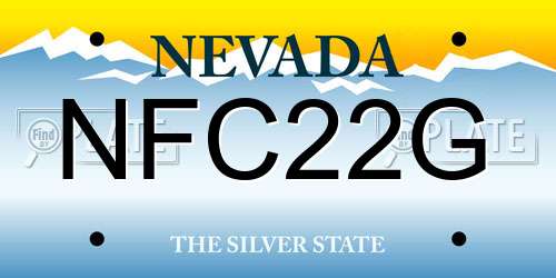 NFC22G Nevada License Plate