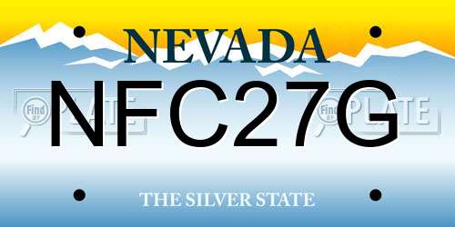 NFC27G Nevada License Plate