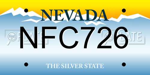 NFC726 Nevada License Plate