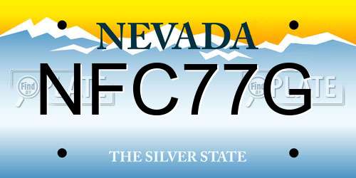 NFC77G Nevada License Plate