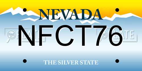 NFCT76 Nevada License Plate