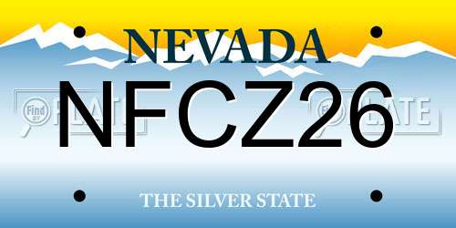 NFCZ26 Nevada License Plate