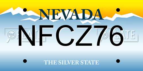 NFCZ76 Nevada License Plate