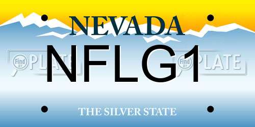 NFLG1 Nevada License Plate