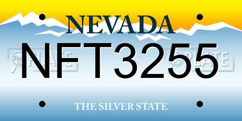 NFT3255 Nevada License Plate