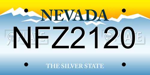 NFZ2120 Nevada License Plate