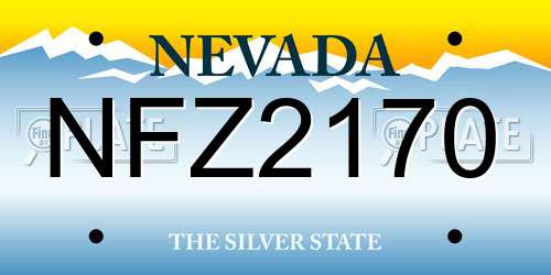 NFZ2170 Nevada License Plate