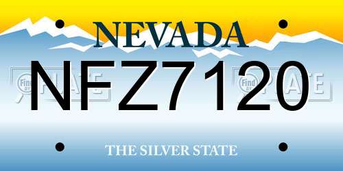 NFZ7120 Nevada License Plate