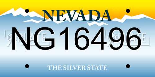 NG16496 Nevada License Plate