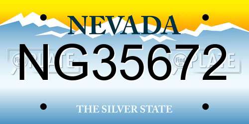 NG35672 Nevada License Plate