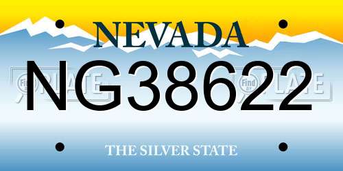 NG38622 Nevada License Plate