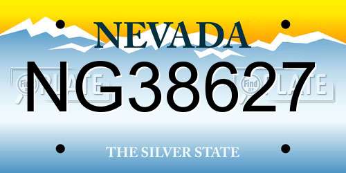 NG38627 Nevada License Plate
