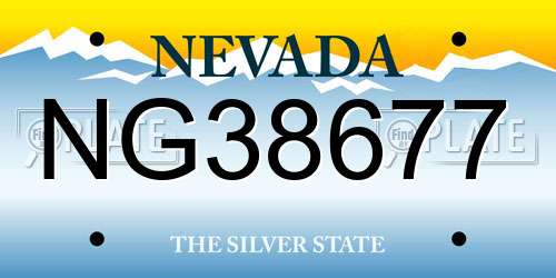 NG38677 Nevada License Plate