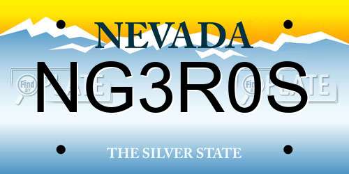 NG3R0S Nevada License Plate