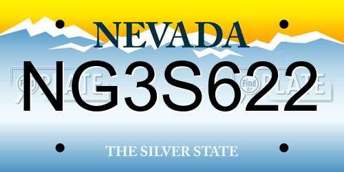 NG3S622 Nevada License Plate