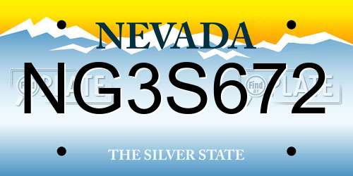 NG3S672 Nevada License Plate