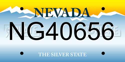 NG40656 Nevada License Plate