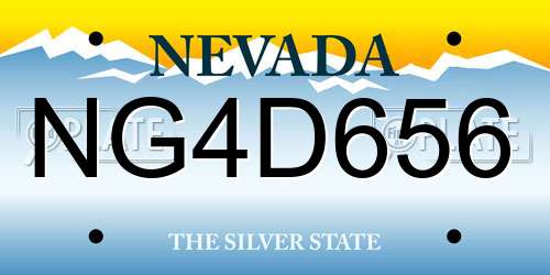NG4D656 Nevada License Plate