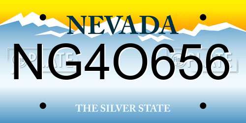 NG4O656 Nevada License Plate